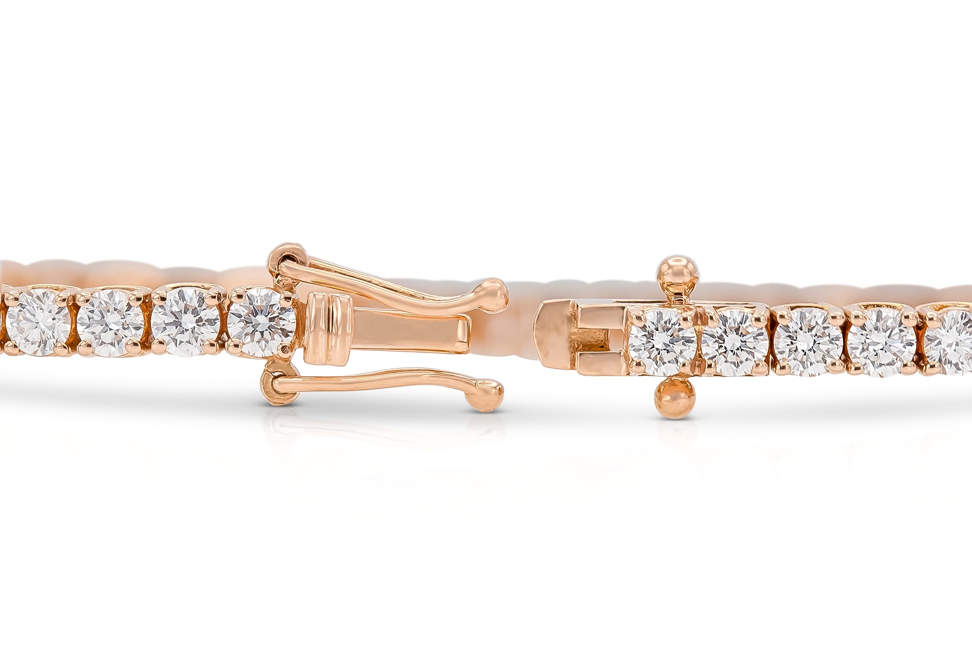 18K Rose Gold Diamond 0.07 pts Classic Tennis Bracelet
