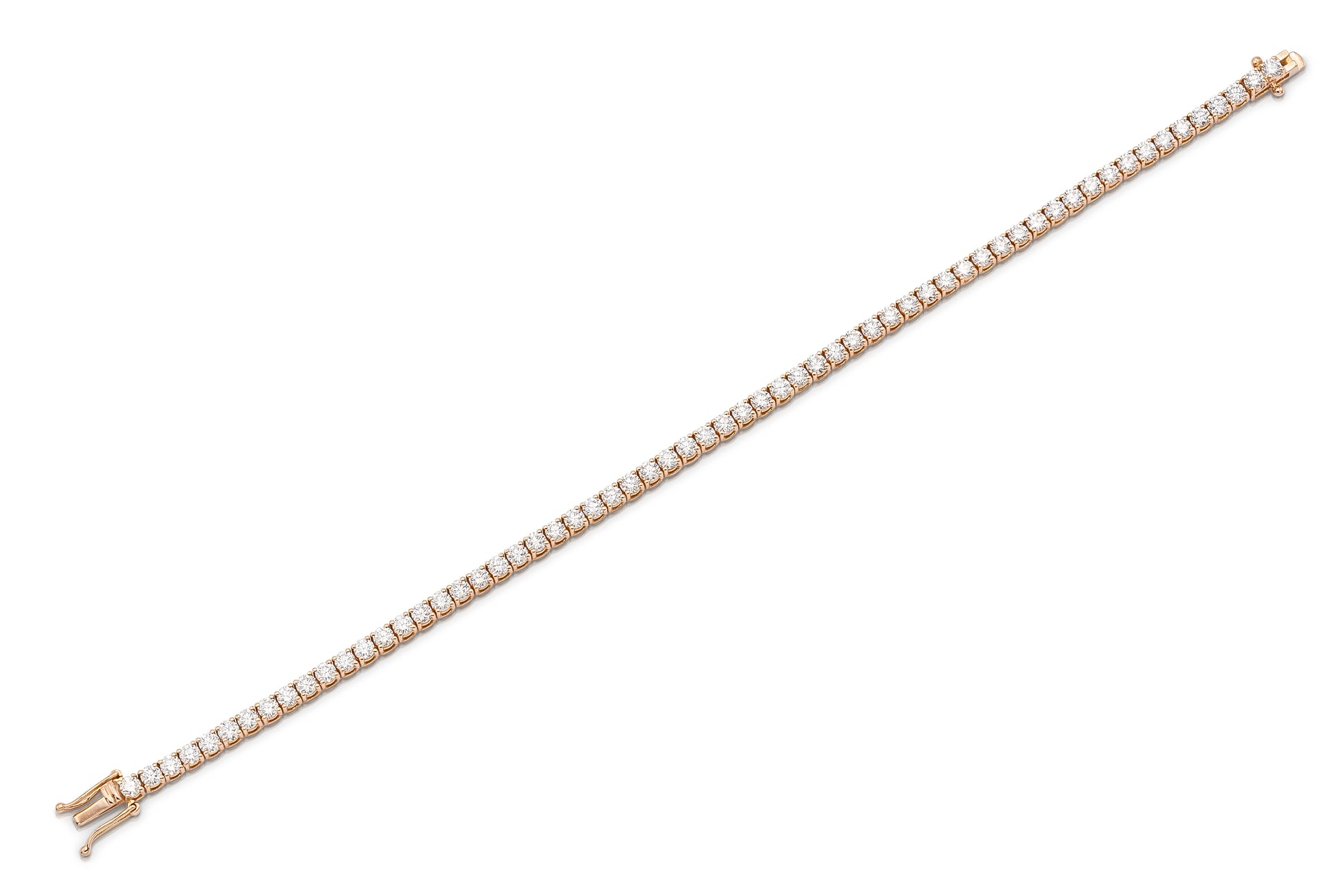 18K Rose Gold Diamond 0.07 pts Classic Tennis Bracelet