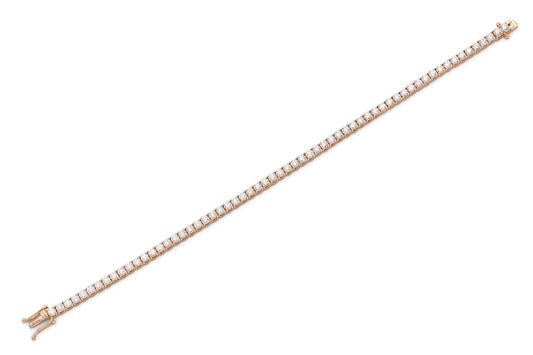 18K Rose Gold Diamond 0.07 pts Classic Tennis Bracelet