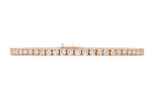 18K Rose Gold Diamond 0.07 pts Classic Tennis Bracelet