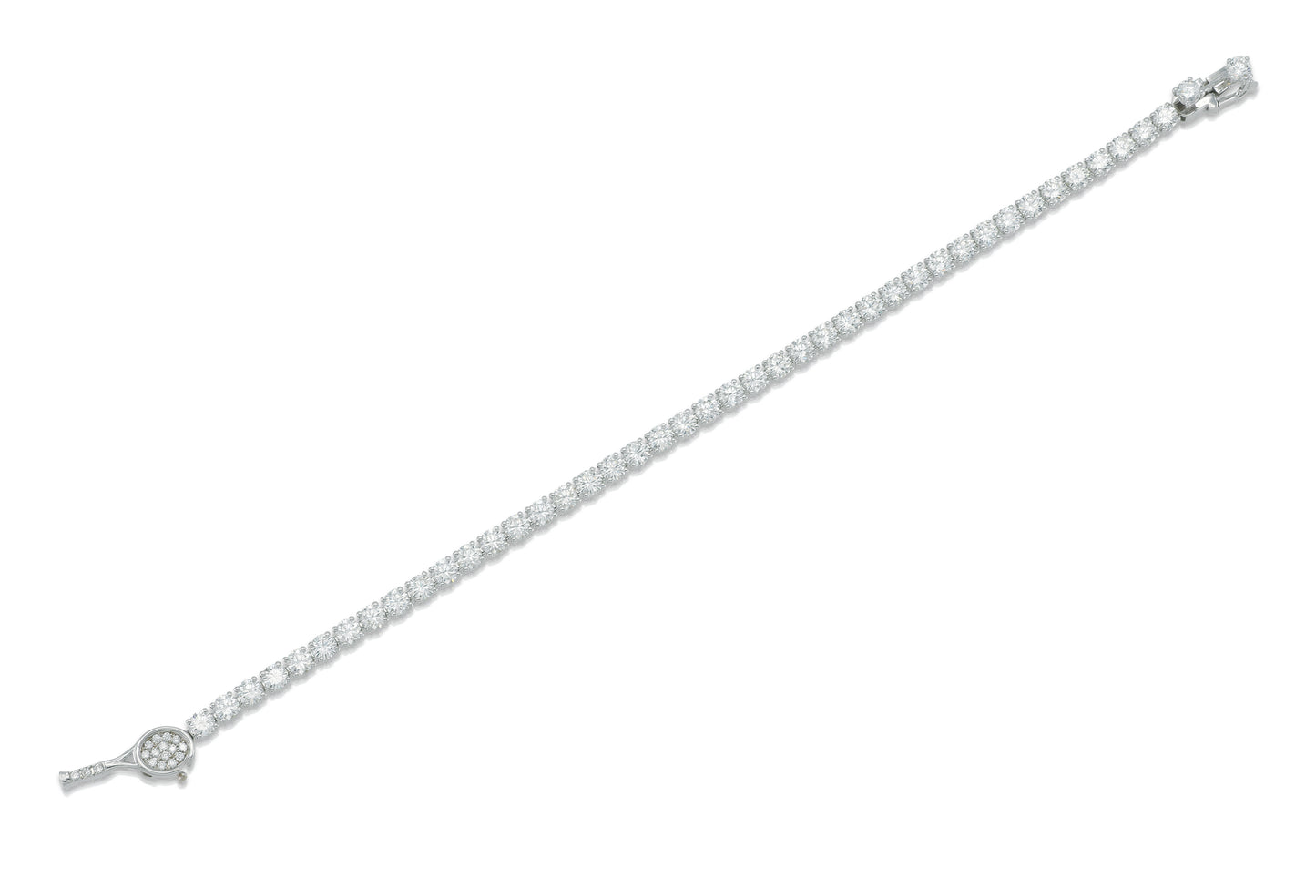 18K White Tennis Bracelet Tw. 6.19 carat