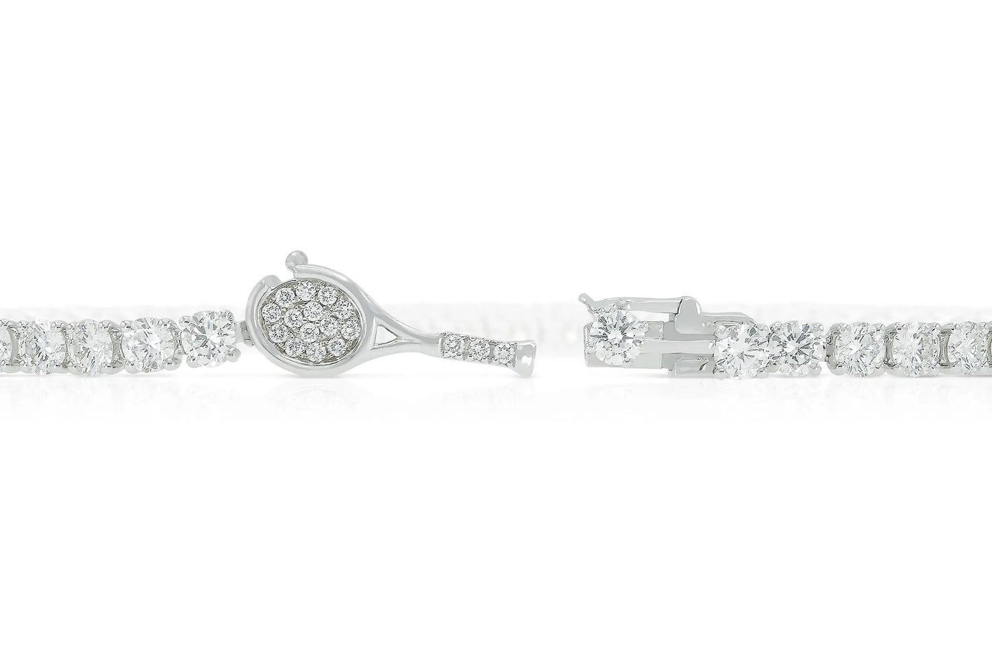 18K White Tennis Bracelet Tw. 6.74 carat