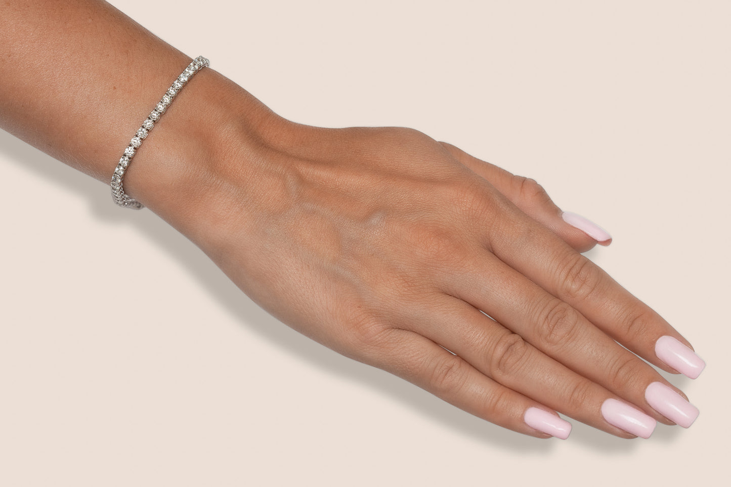 18K White Gold Tennis Bracelet