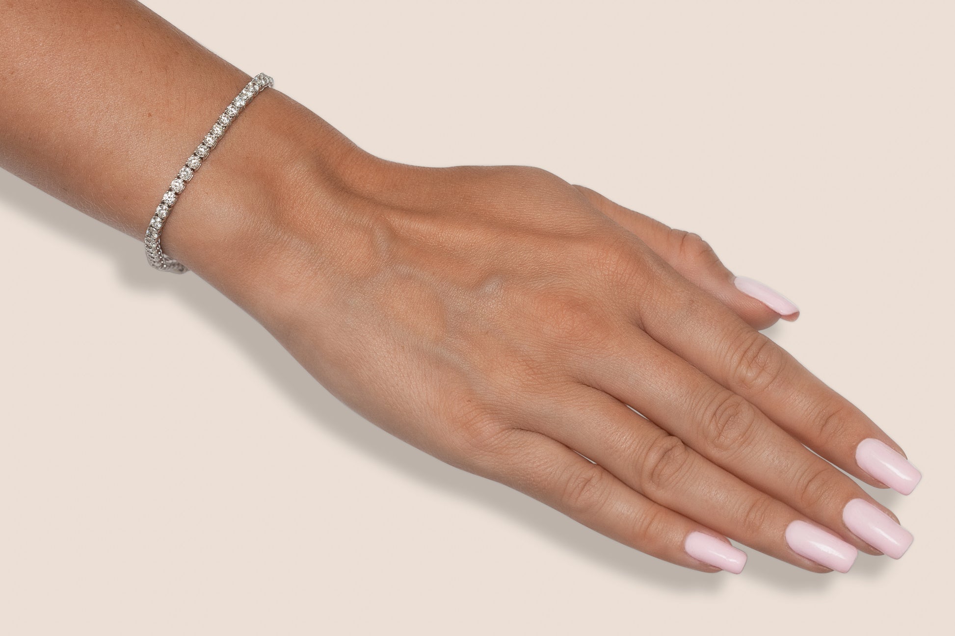 18K White Gold Tennis Bracelet