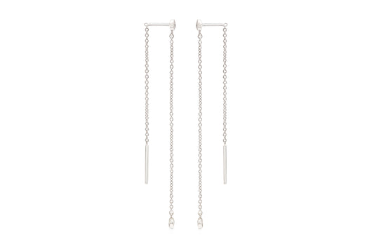 18K White Gold Thread Through Diamond Earrings