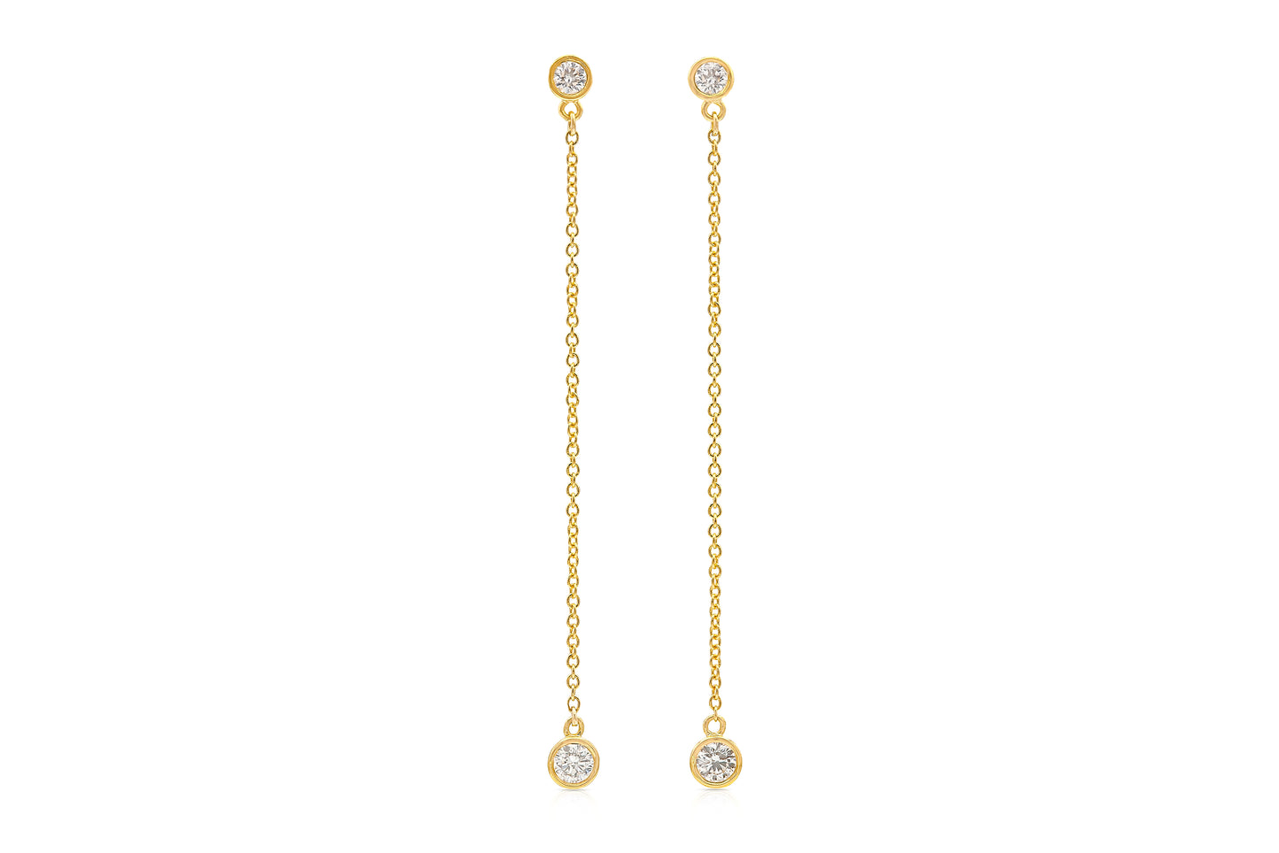 18K Yellow Gold Diamond Earrings