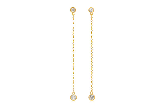 18K Yellow Gold Diamond Earrings