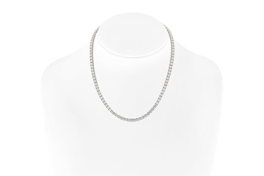 18K White Gold Tennis Necklace TW. 19.83 carat