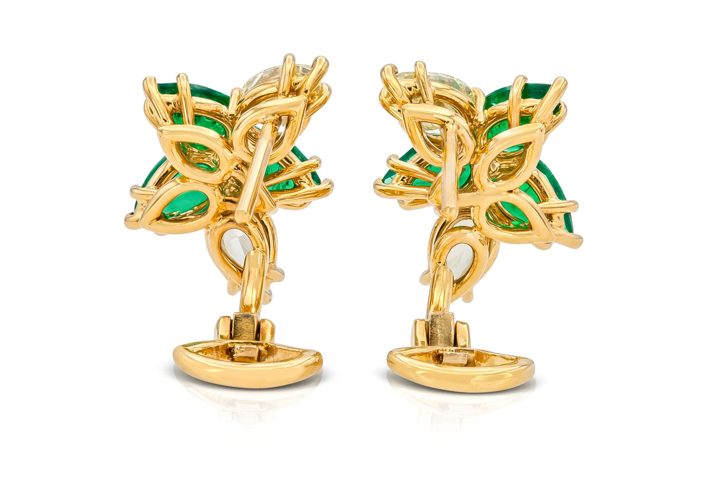 18K Yellow Gold Constellation Yellow Diamond & Emerald Earrings
