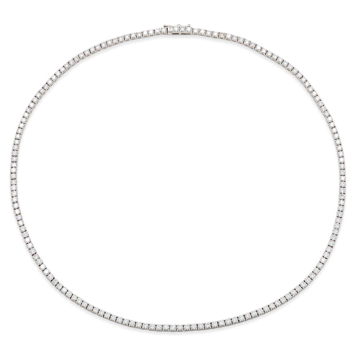18K White Gold Classic Tennis Necklace