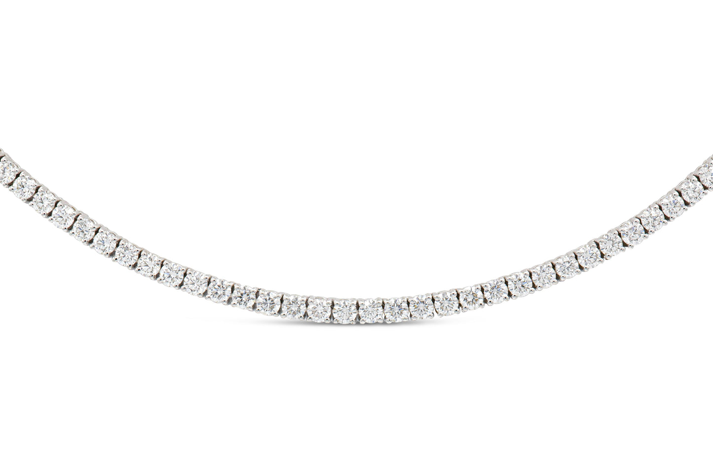 18K White Gold Classic Tennis Necklace