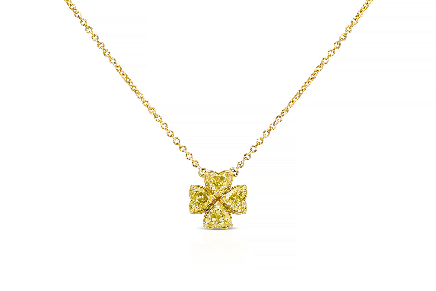 18K Yellow Gold Fancy Intense Yellow Diamonds Heartinity MM