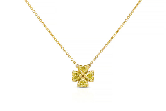 18K Yellow Gold Fancy Intense Yellow Diamonds Heartinity MM