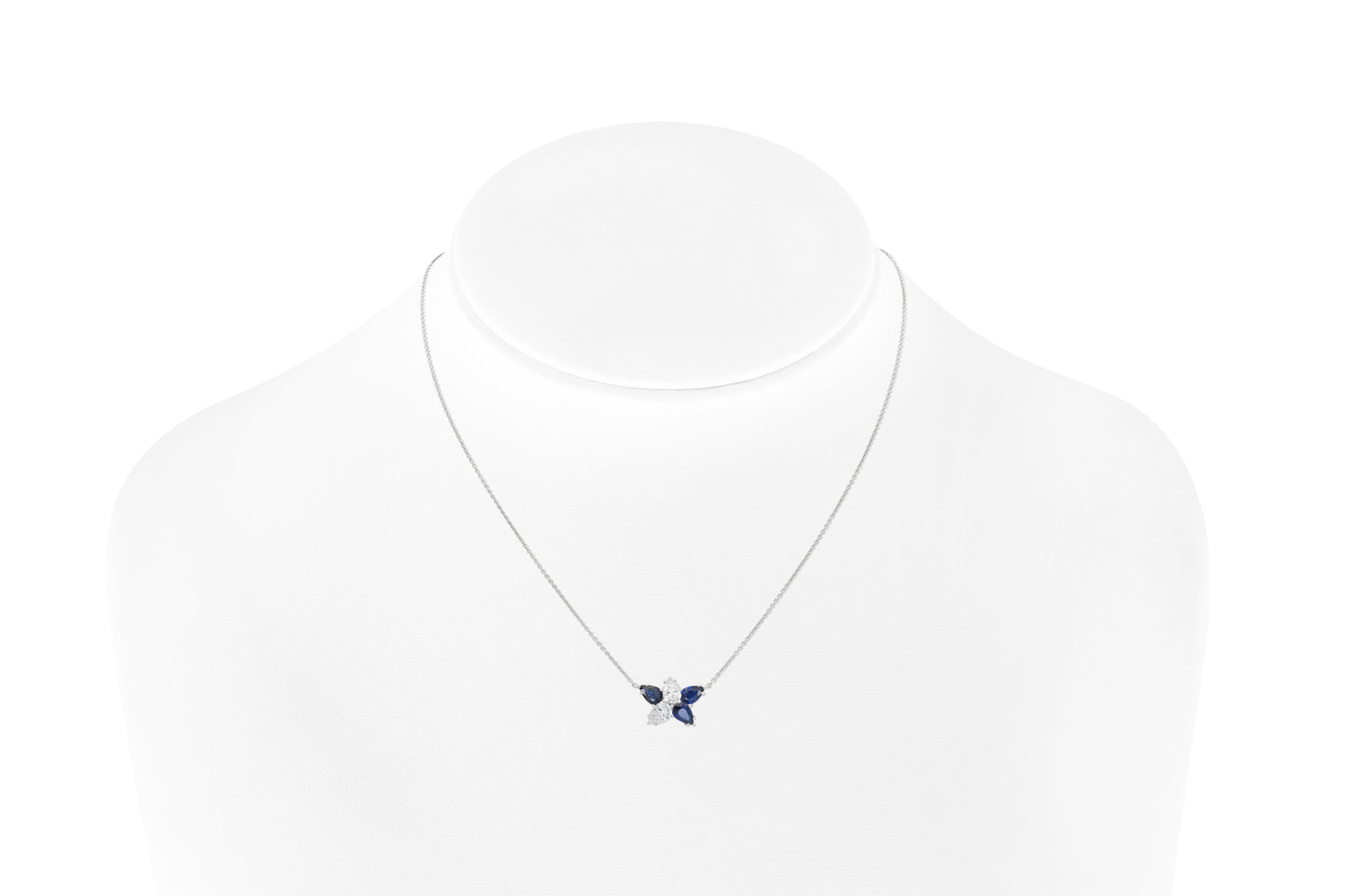 18K White Gold Diamond & Royal Blue Sapphire Constellation Pendant