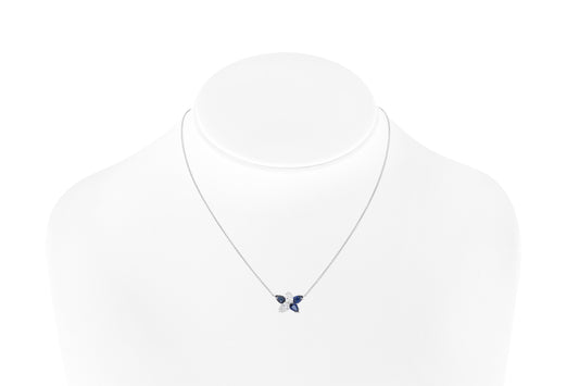 18K White Gold Diamond & Royal Blue Sapphire Constellation Pendant