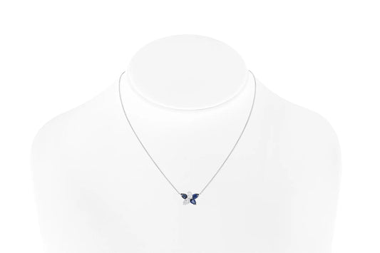 18K White Gold Diamond & Royal Blue Sapphire Constellation Pendant
