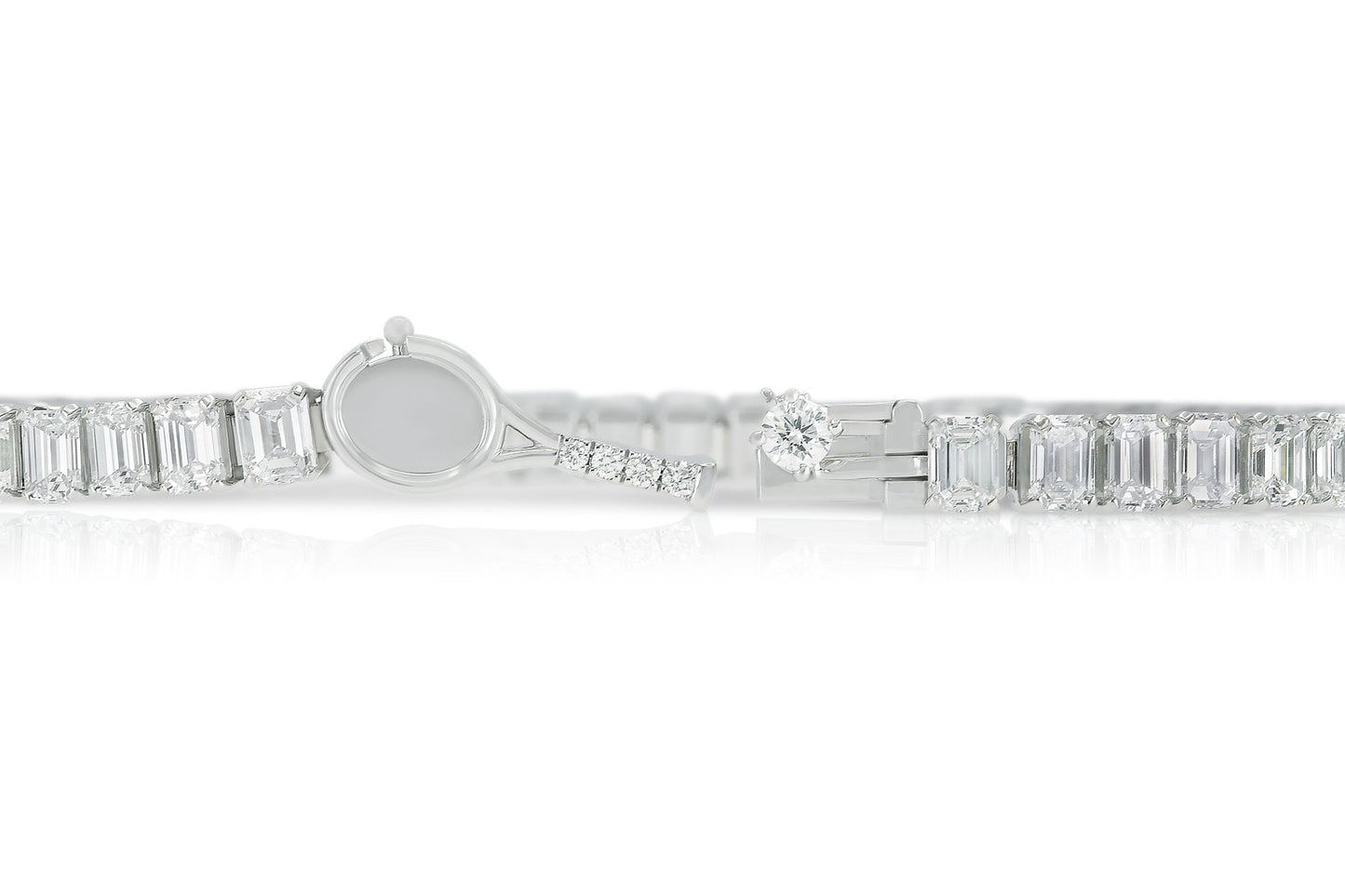 18K White Gold Tennis Bracelet Tw. 9.45 carat