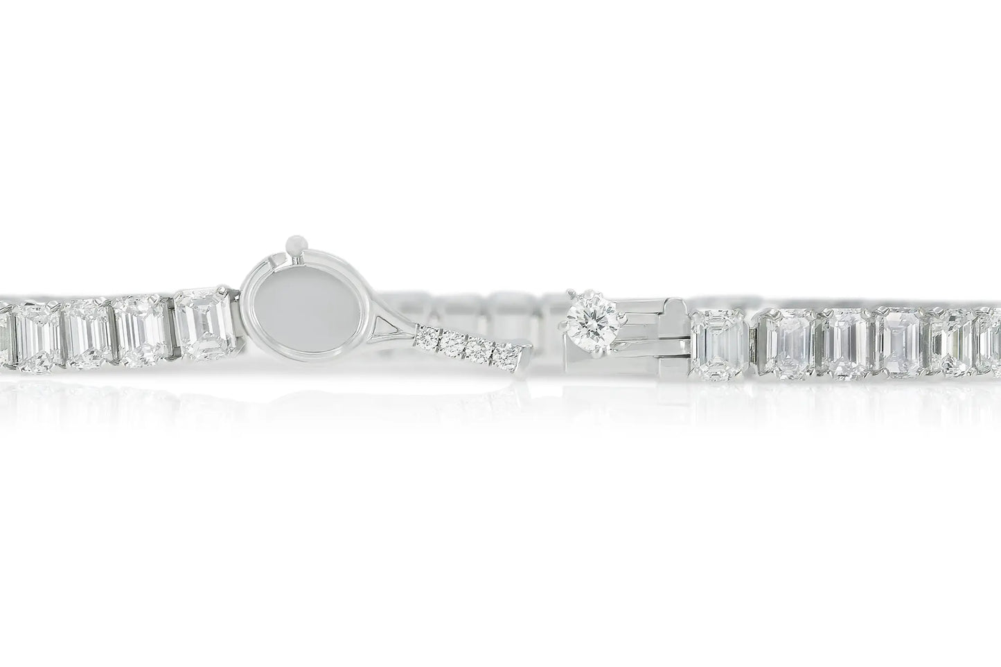 18K White Gold Tennis Bracelet Tw. 9.45 carat