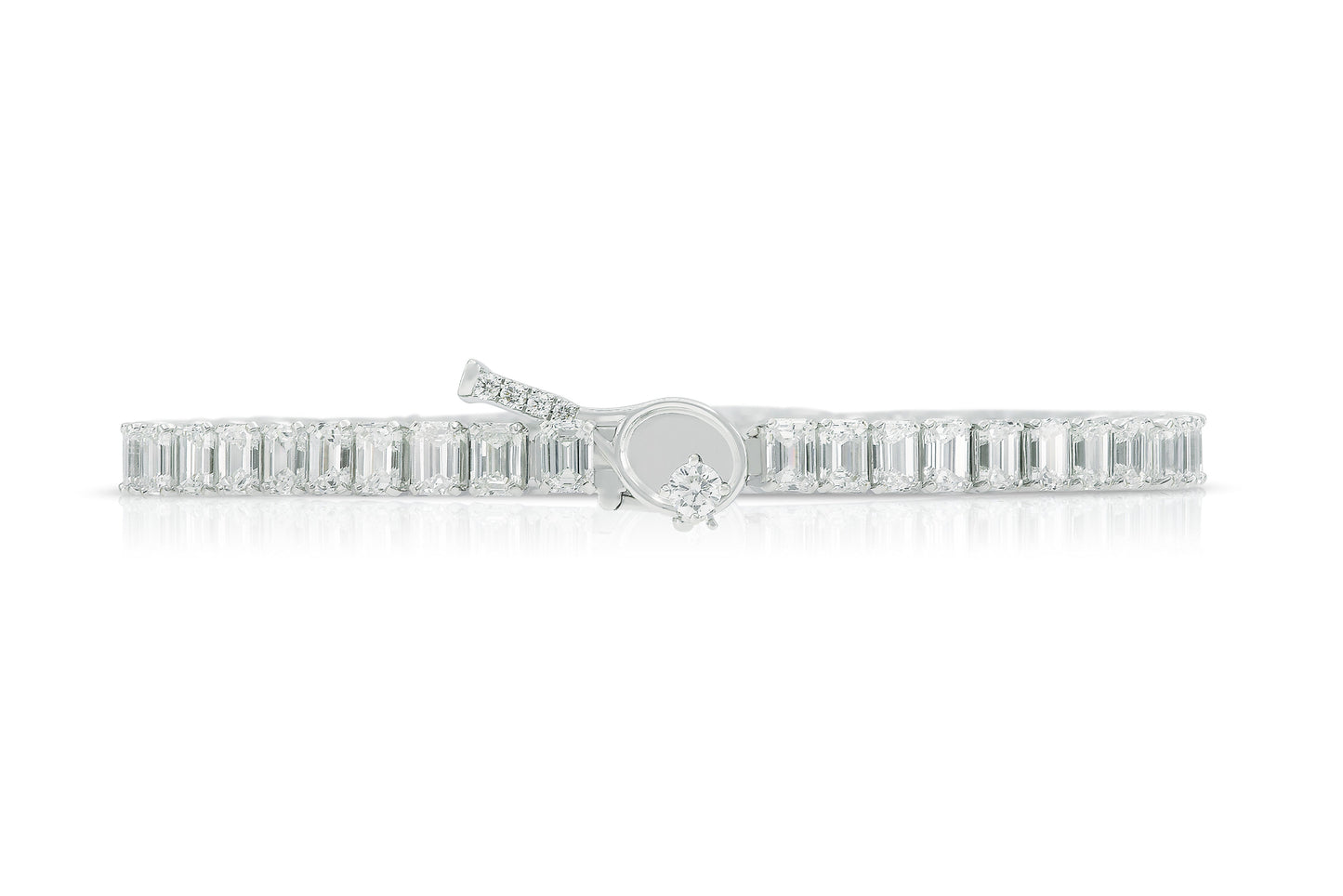 18K White Gold Tennis Bracelet Tw. 9.45 carat