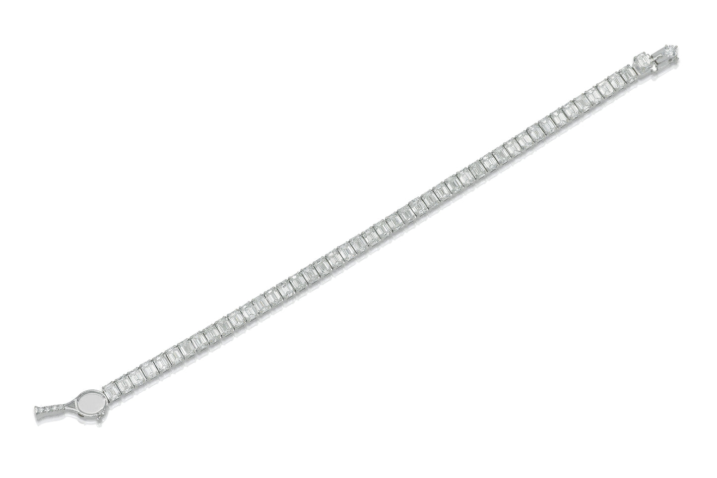 18K White Gold Tennis Bracelet Tw. 9.45 carat