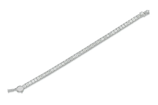 18K White Gold Tennis Bracelet Tw. 9.45 carat