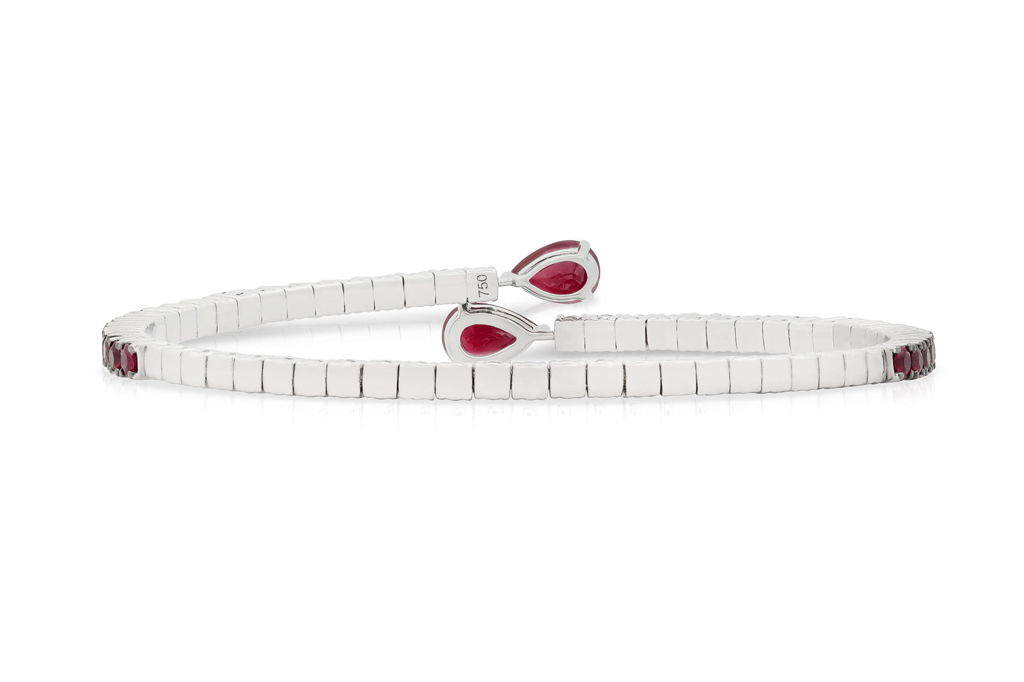 18K WG Flexible Bangle with Rubies