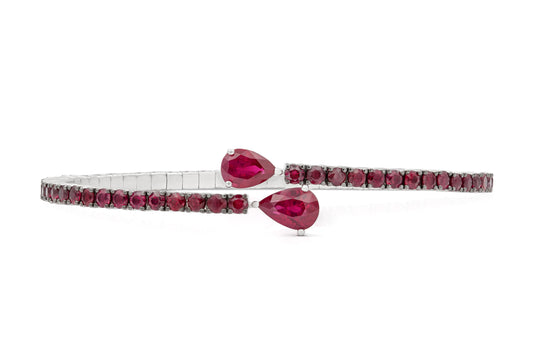 18K WG Flexible Bangle with Rubies