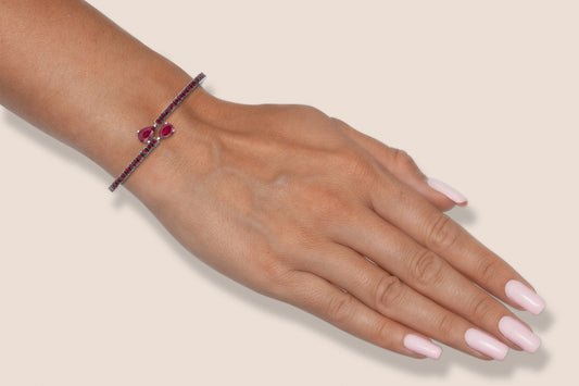 18K WG Flexible Bangle with Rubies