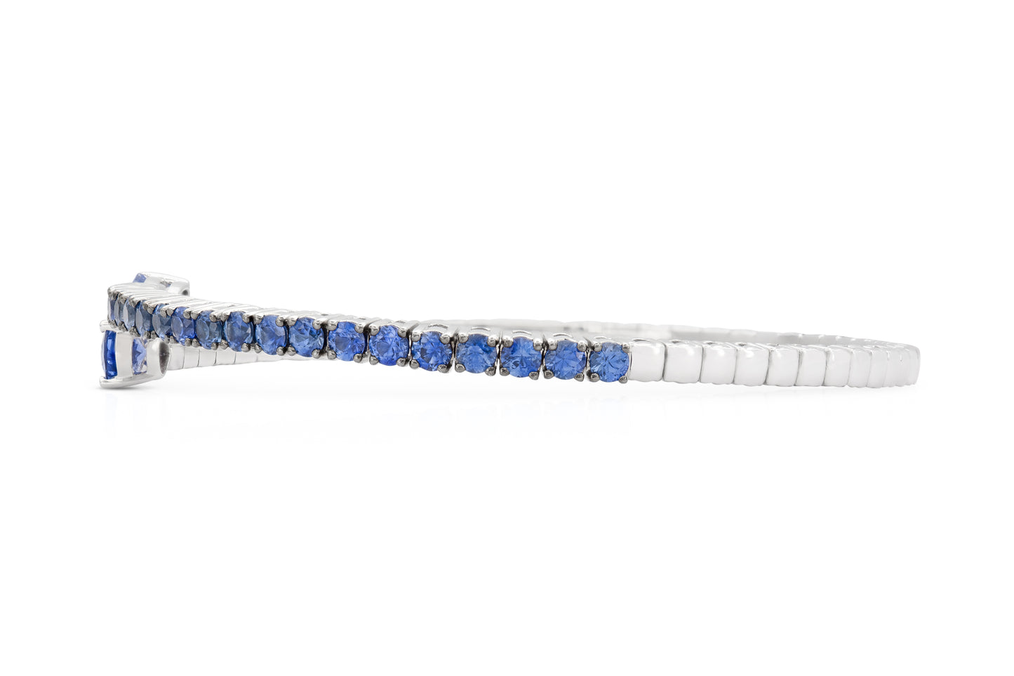 18K Flexible Bangle with Blue Sapphires