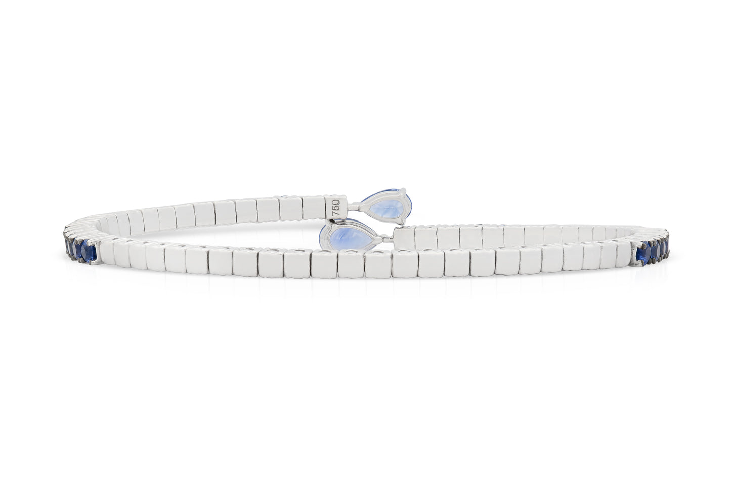 18K Flexible Bangle with Blue Sapphires