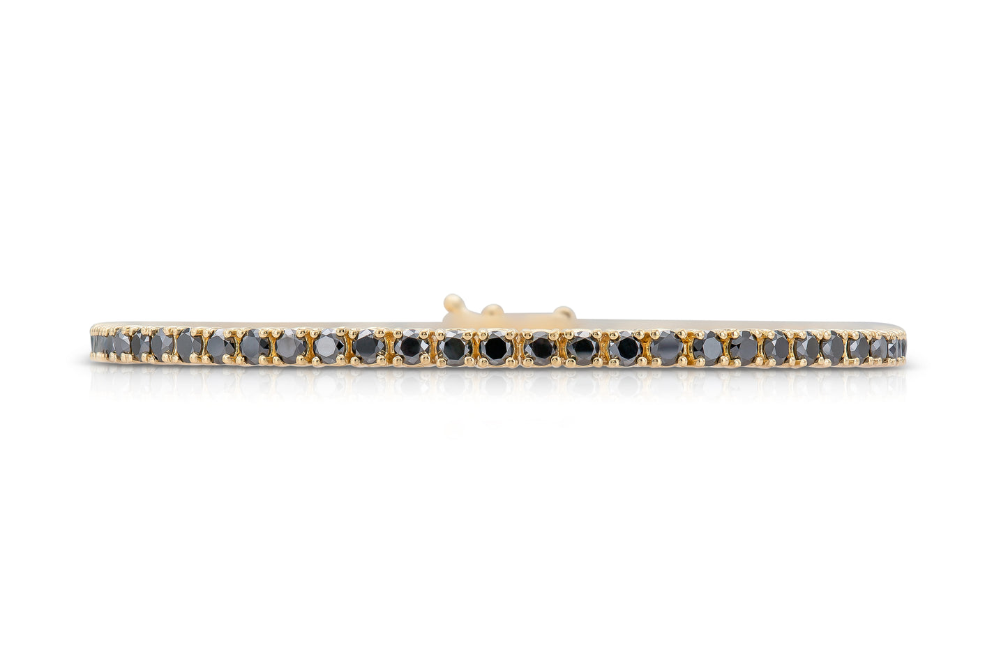18K Yellow Gold Black Diamond Tennis Bracelet 3.62 carat