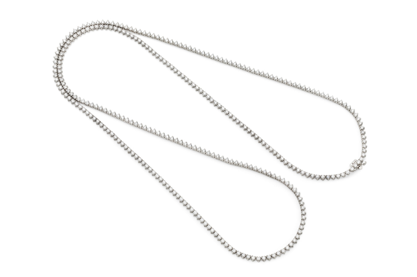 18K White Gold Opera Necklace Tw. 14.76 carat