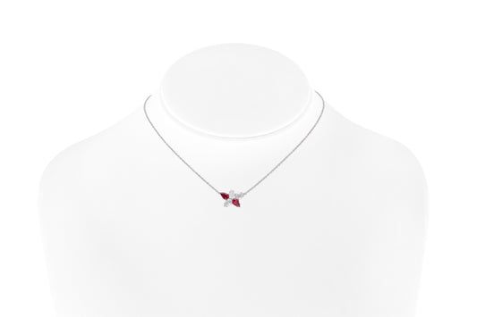 18K White Gold Diamond & Ruby Constellation Pendant