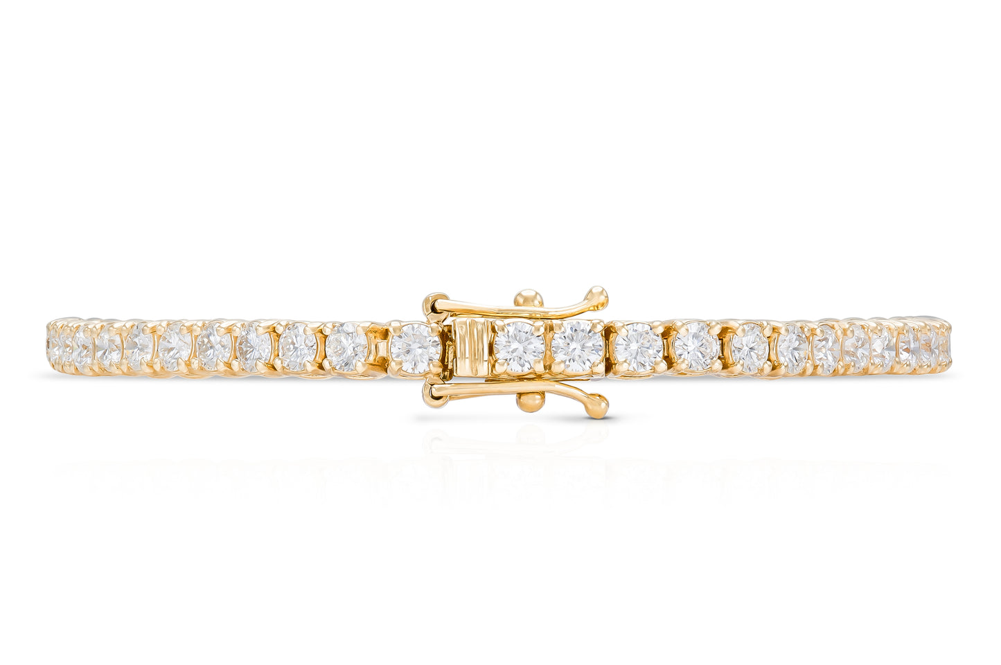 18K Yellow Gold Tennis Bracelet DTW. 4.13ct