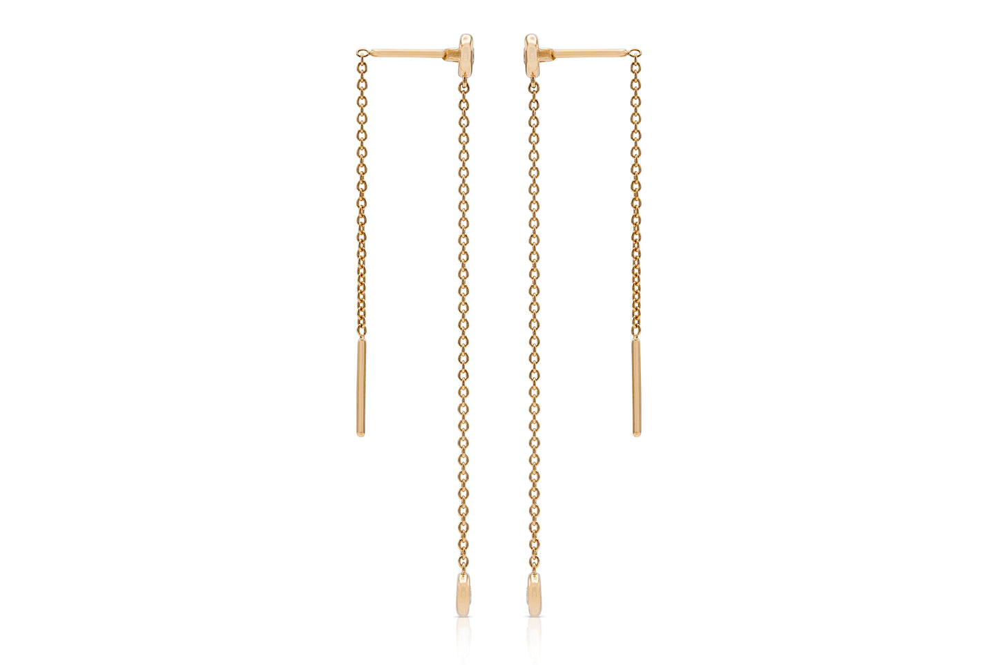 18K Yellow Gold Diamond Thread Earrings