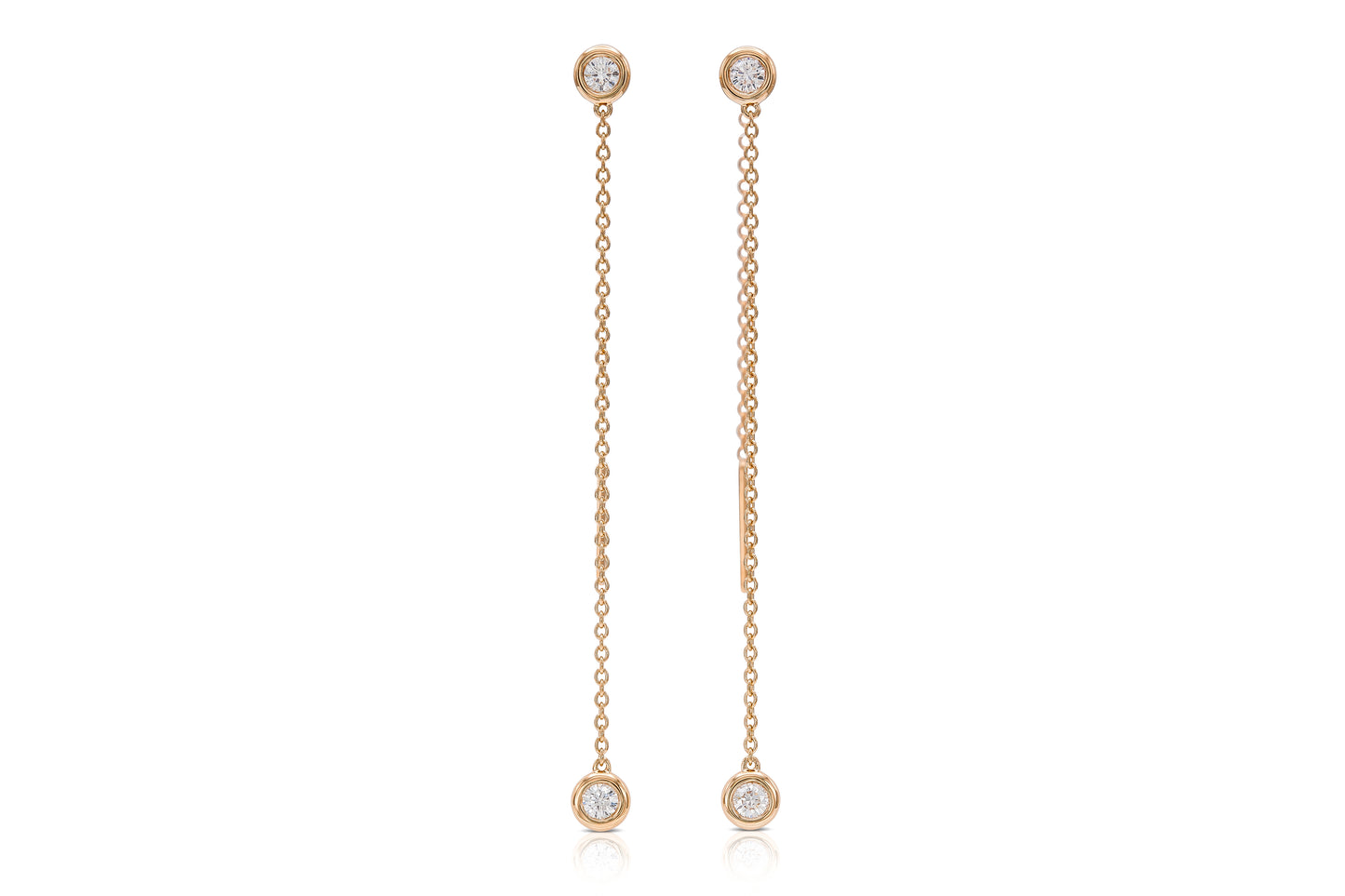 18K Yellow Gold Diamond Thread Earrings