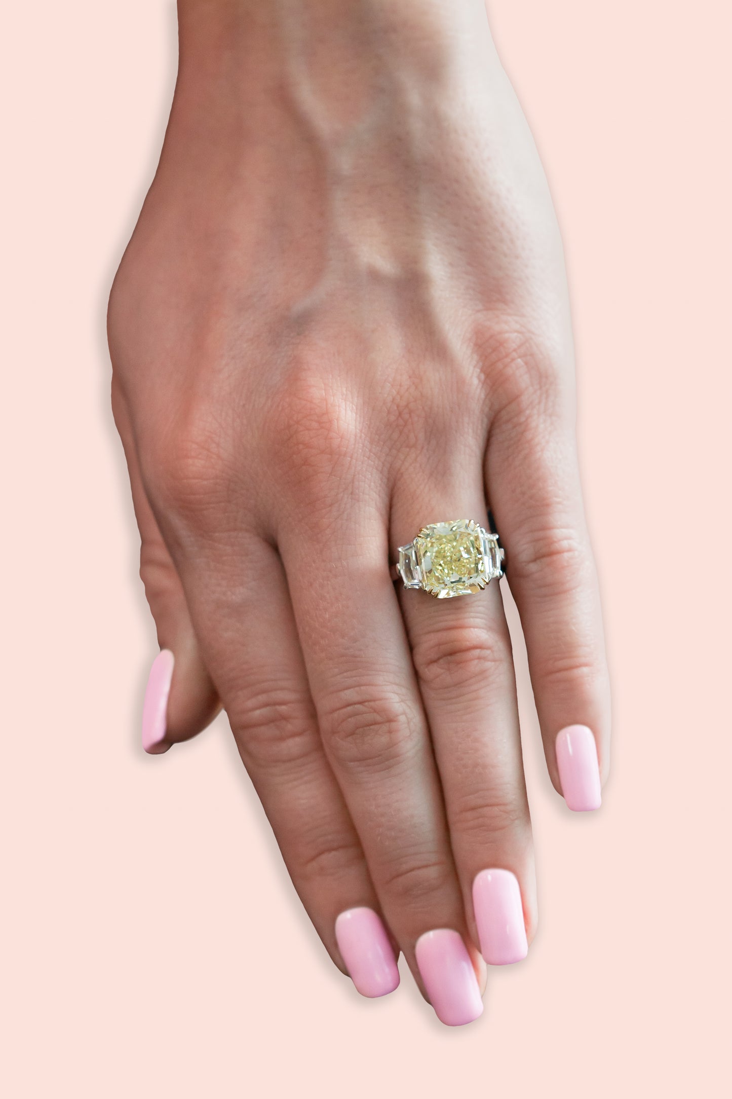 Platinum & 18K Yellow Gold 3 carat Fancy Yellow Diamond Ring