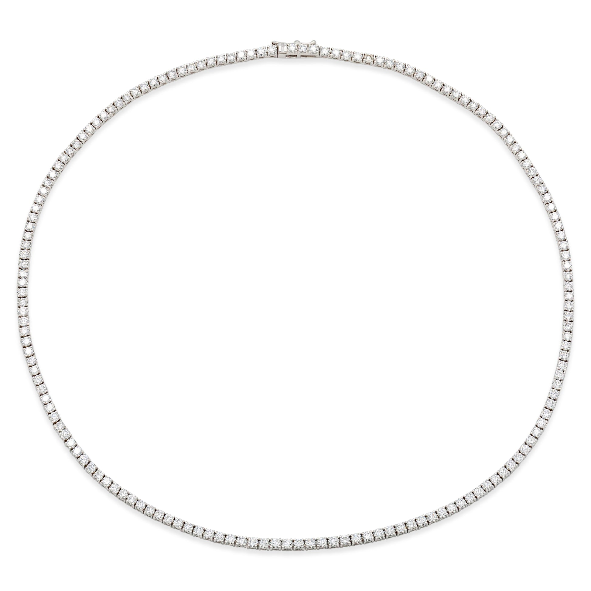 18K White Gold Classic Tennis Necklace