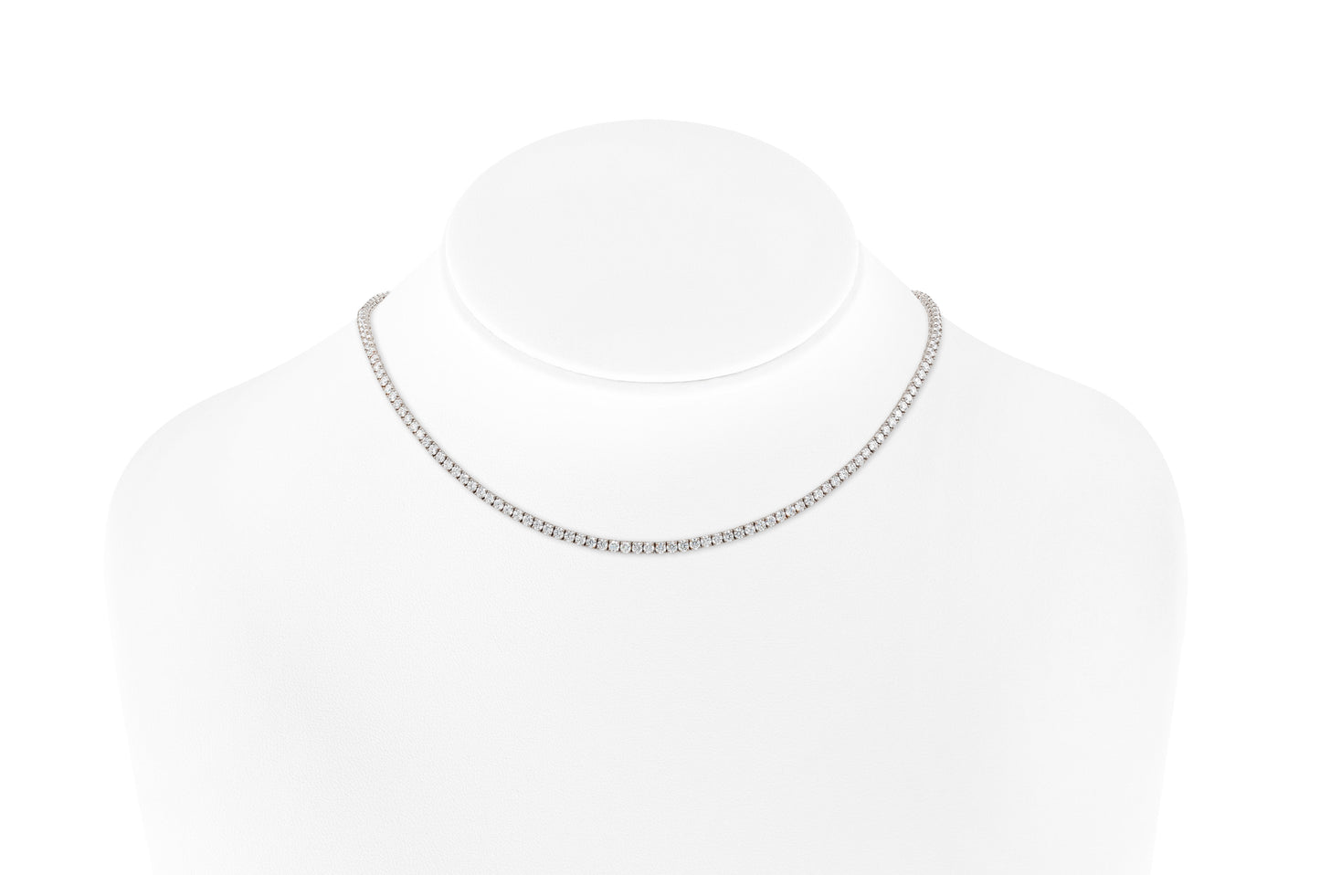18K White Gold Classic Tennis Necklace