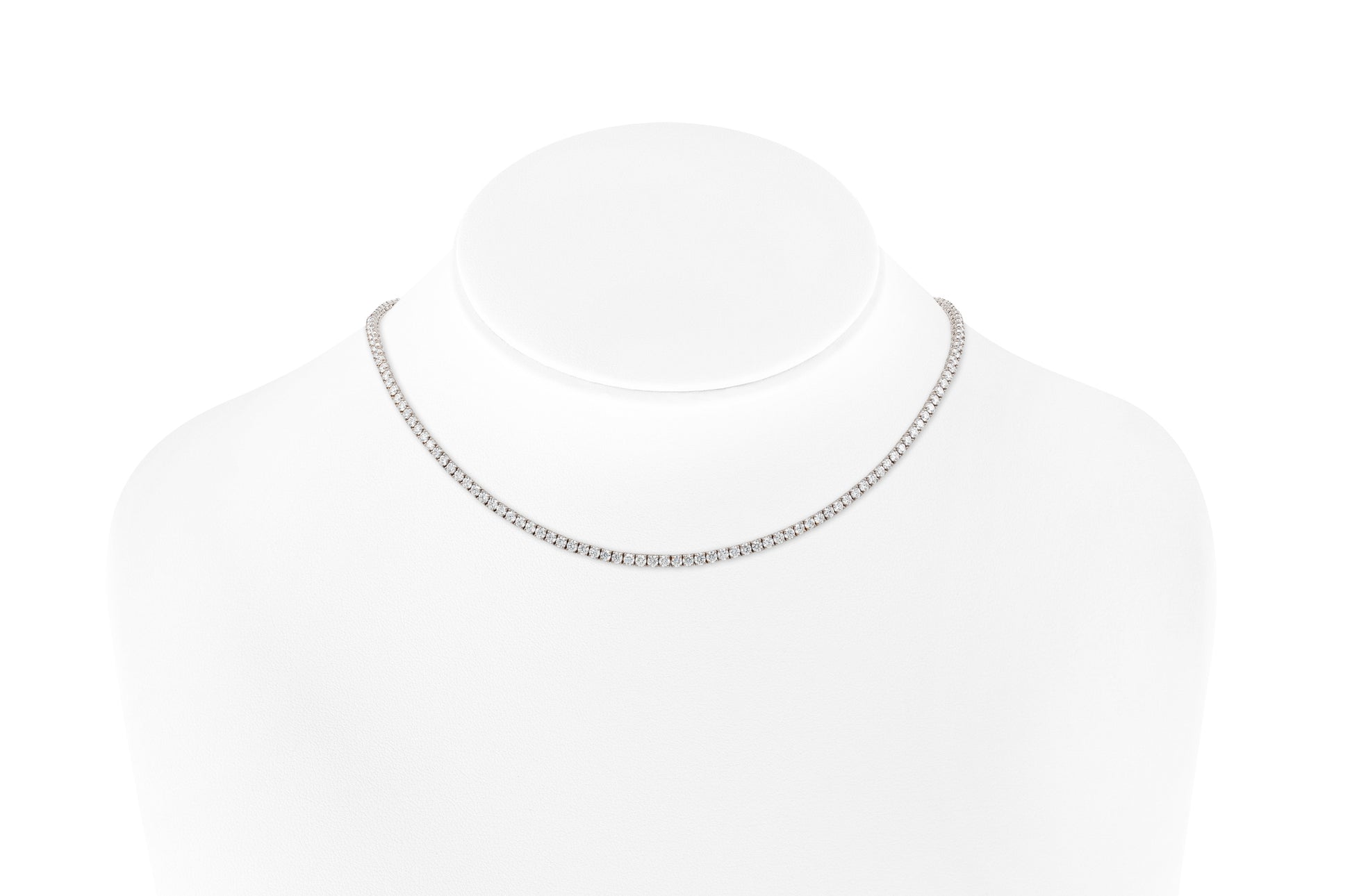 18K White Gold Classic Tennis Necklace