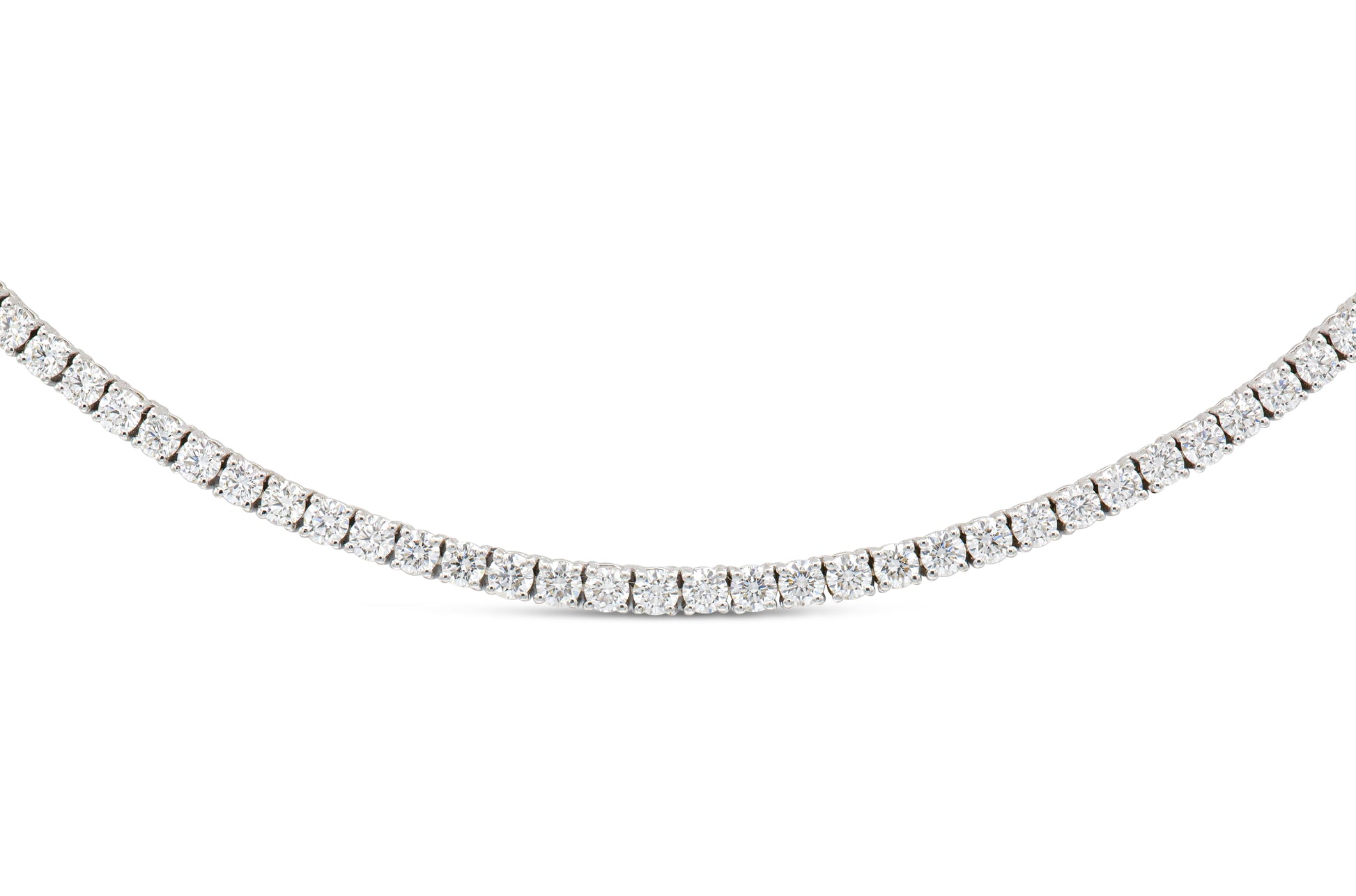 18K White Gold Classic Tennis Necklace