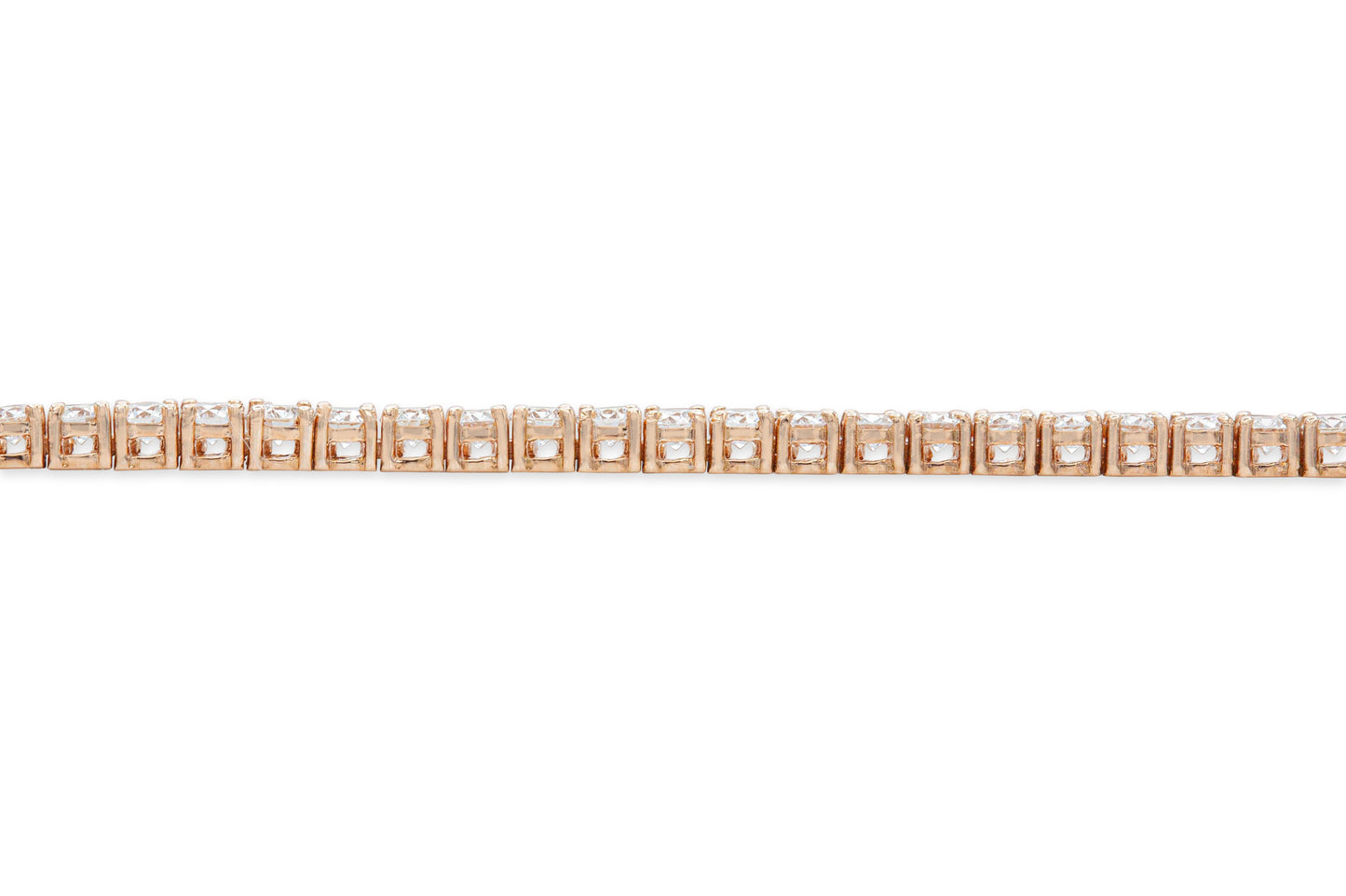 18K Rose Gold Classic Diamond Tennis Necklace