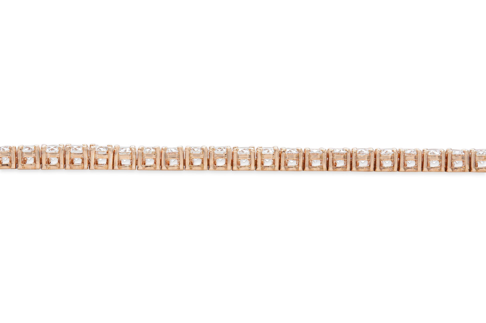 18K Rose Gold Classic Diamond Tennis Necklace