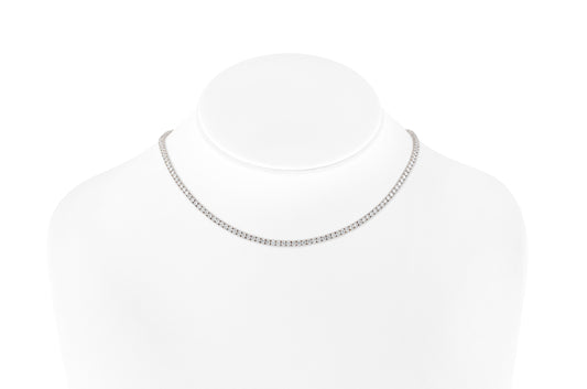 18K White Gold Tennis Necklace DTw. 7.75 carat