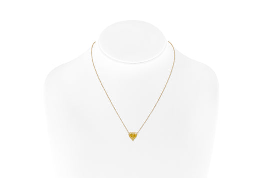 18K Yellow Gold Fancy Vivid Yellow Diamond Pendant