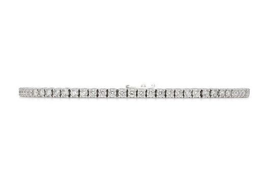 18K White Gold Diamond Tennis Bracelet Tw. 2.98 carat
