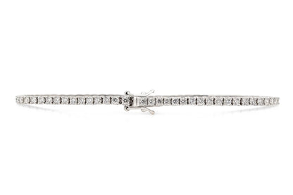 18K White Gold Diamond Tennis Bracelet Tw. 2.98 carat