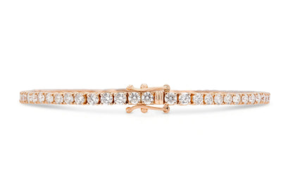 18K Rose Gold Tennis Bracelet DTw. 3.18 carat