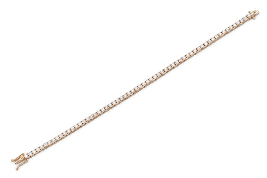 18K Rose Gold Tennis Bracelet DTw. 3.18 carat