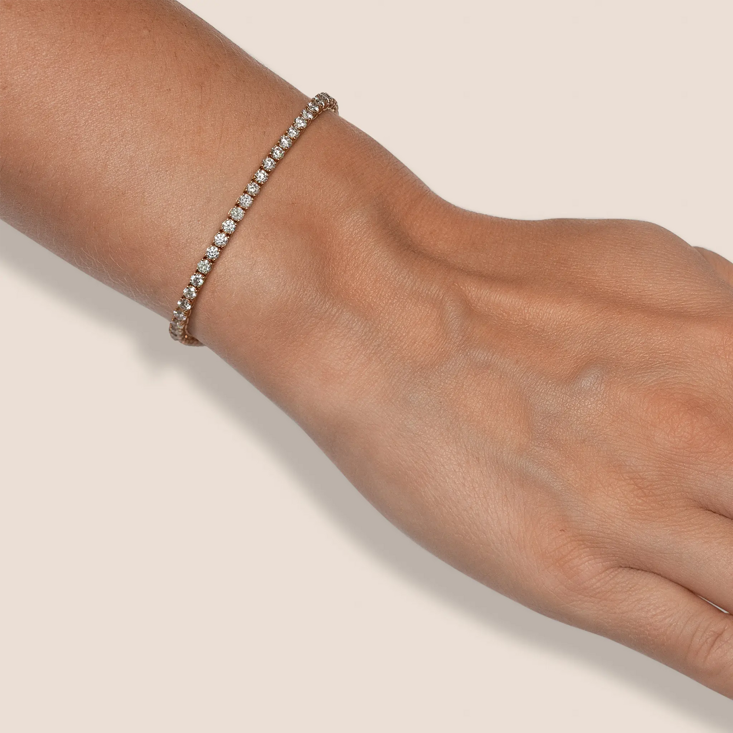18K Rose Gold Tennis Bracelet DTw. 3.18 carat